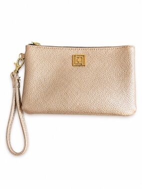 Liz Claiborne Rose Gold Wristlet Wallet Clutch with Built-In Power Bank Charger